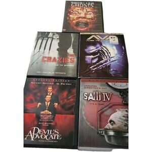 5 Horror Movie DVD' Lot. 13 Ghost AVP The Crazies Devils Advocate Saw IV.